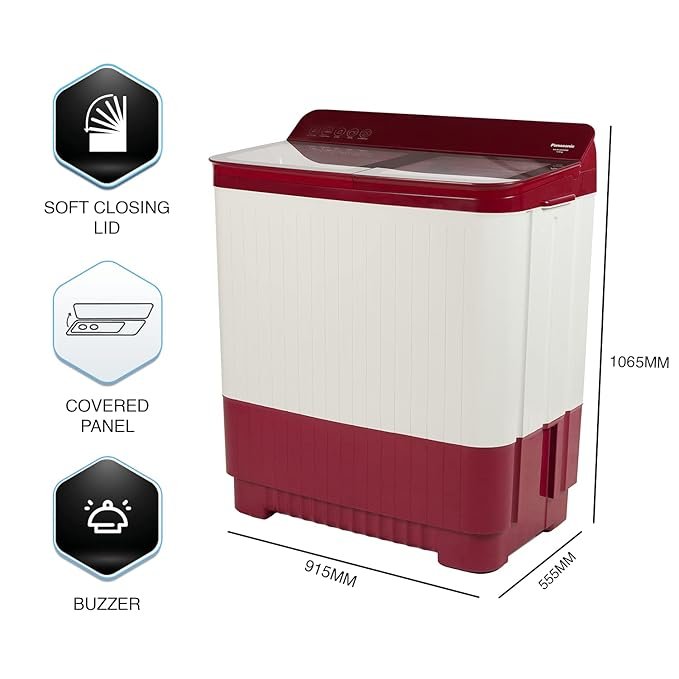 Panasonic 12 kg 5 Star Semi-Automatic Glass Lid Top Loading Washing Machine - Image 5