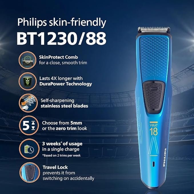 PHILIPS Men Battery Powered Beard Trimmer - Image 3
