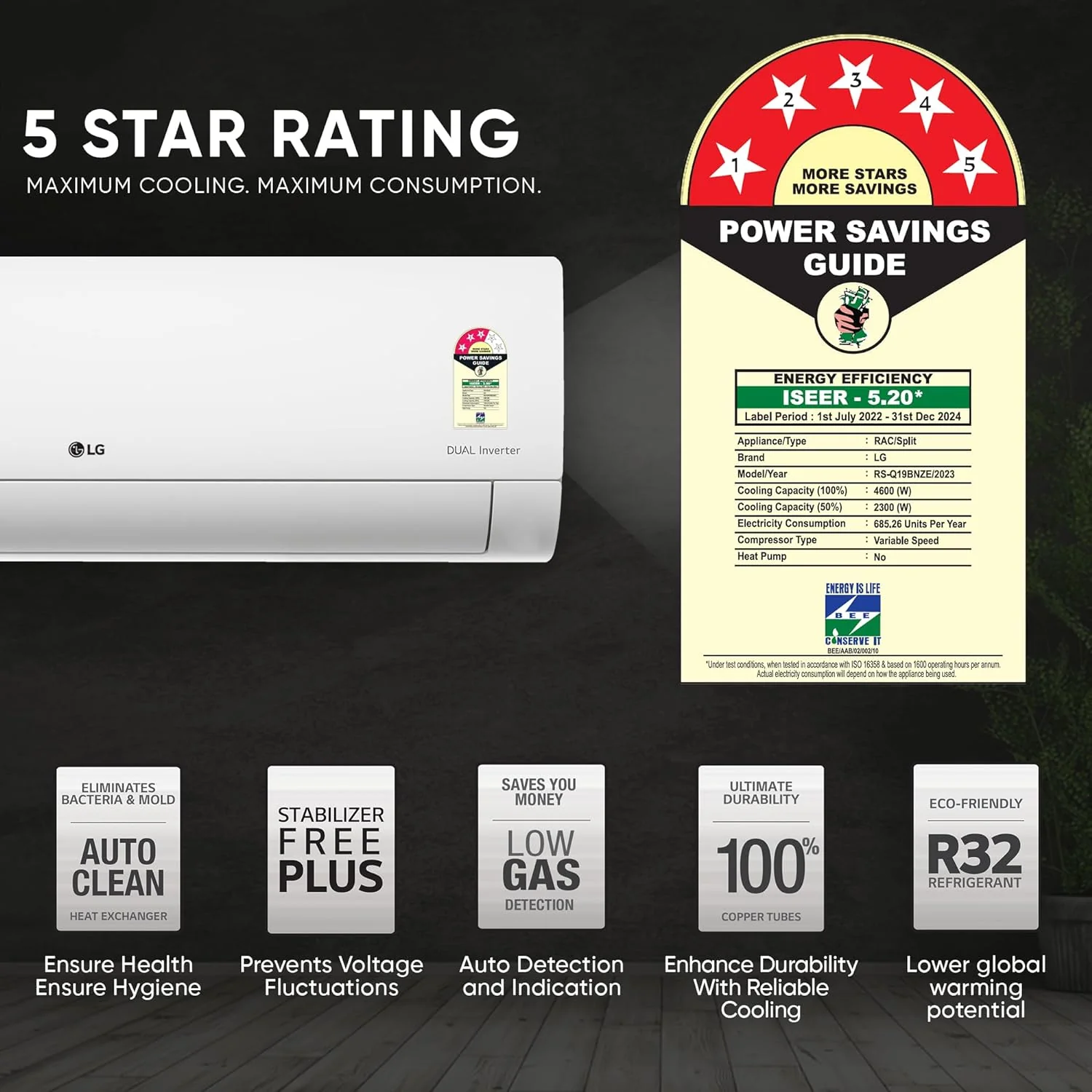 LG 1.5 Ton 5 Star Inverter Split AC - Image 4