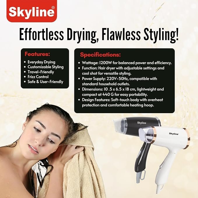 Skyline 1200W Hair Dryer - Image 4