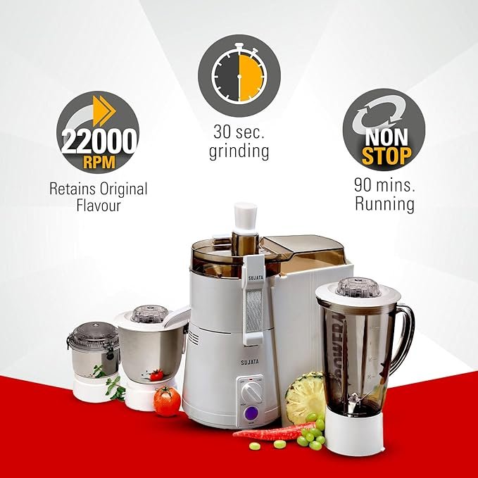 Sujata Powermatic Maxima 900 Watts All-In-One Juicer Mixer Grinder - Image 3