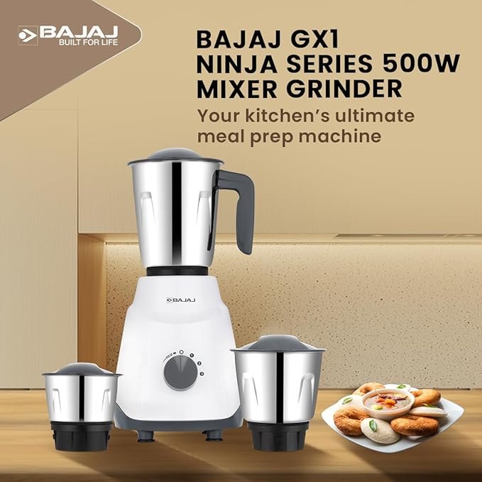 Bajaj GX1 Ninja Series 500W Mixer Grinder - Image 2