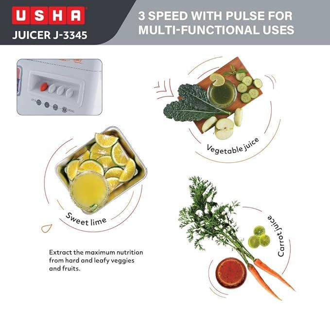 USHA J 3345 450 Watts Juicer - Image 2