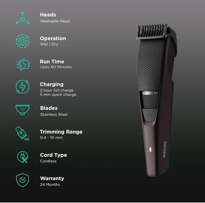 PHILIPS Men Bt 3415/15 3000 Series Beard Trimmer - Image 4